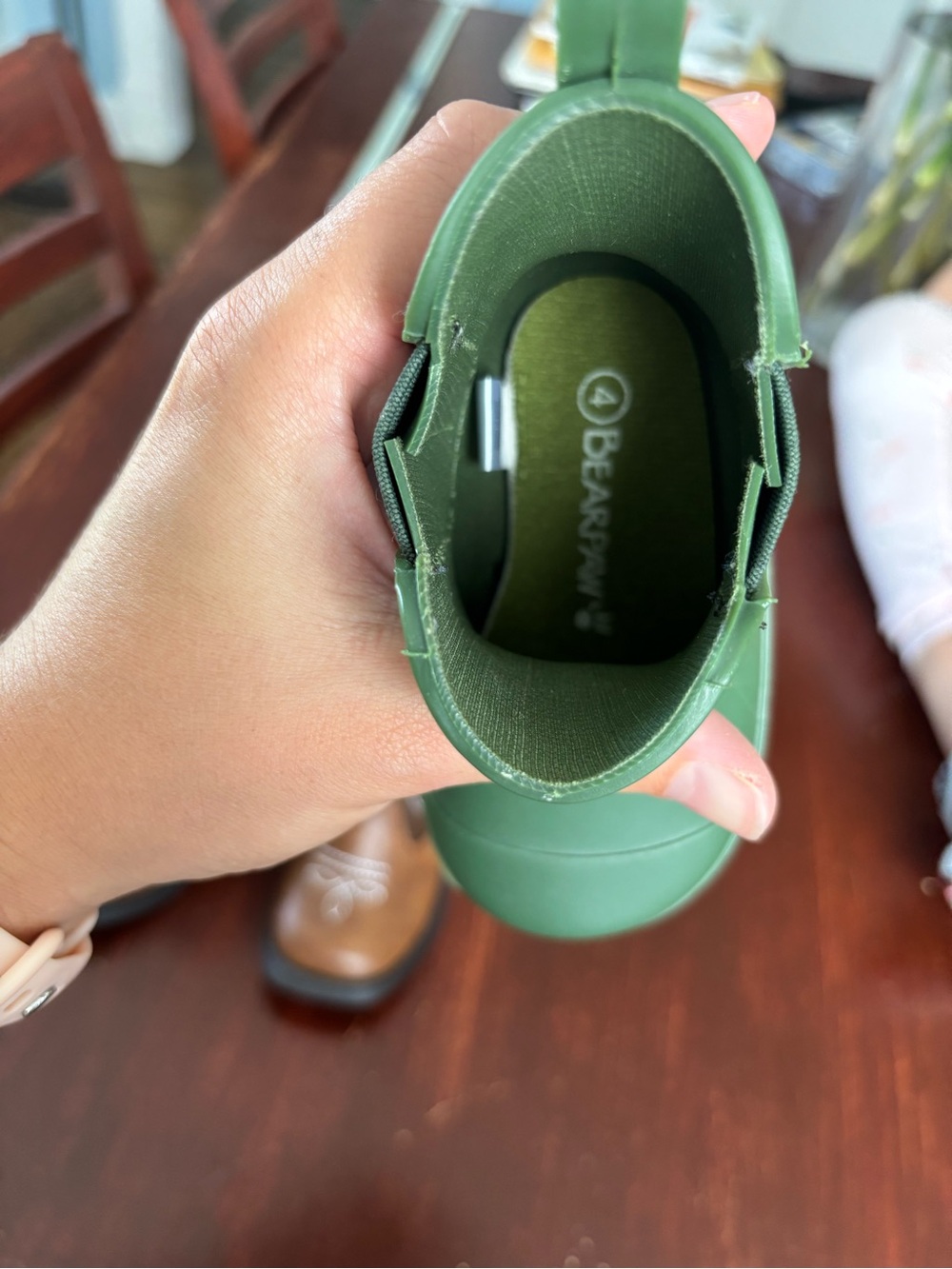 BearPaw Kids Olive Green Waterproof Rain Boot